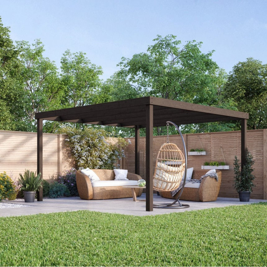 Box Pergola in Rustic Brown by Rutland County