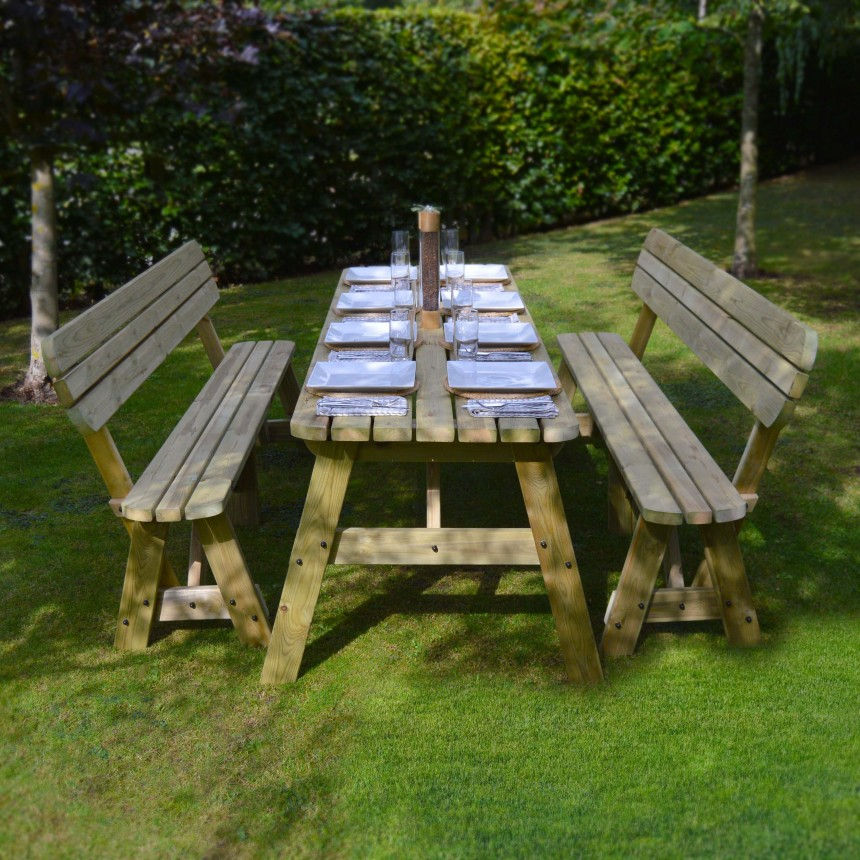 Barleythorpe Rounded Picnic Table And Bench Set by Rutland County