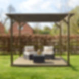 Garden Pergola and Decking Kit in Rustic Brown by Rutland County