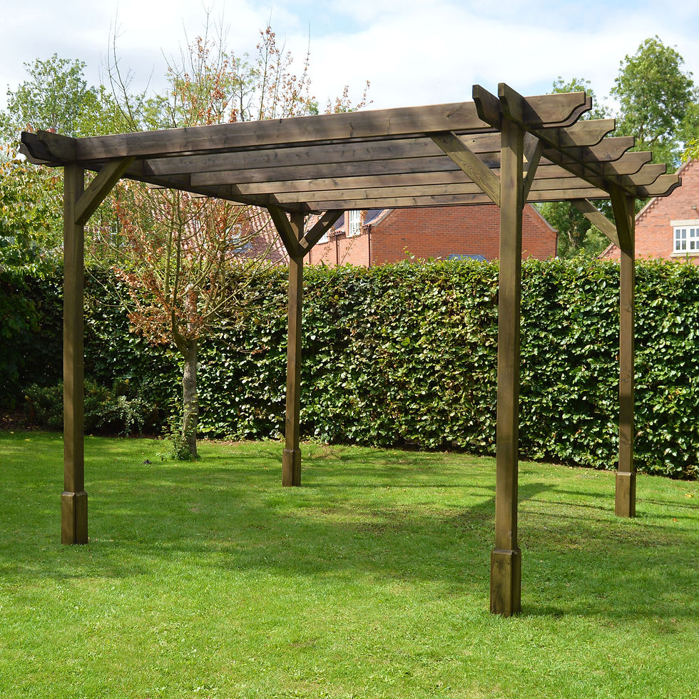 Double Premium Pergola in Rustic Brown by Rutland County