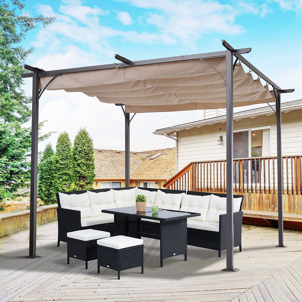Outsunny Steel Pergola, 300Lx300Wx230H cm, Steel, Polyester
