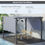 Thumbnail: Outdoor Retractable Pergola Gazebo Canopy Sun Shade Patio in Grey by Outsunny