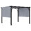 Thumbnail: Outdoor Retractable Pergola Gazebo Canopy Sun Shade Patio in Grey by Outsunny