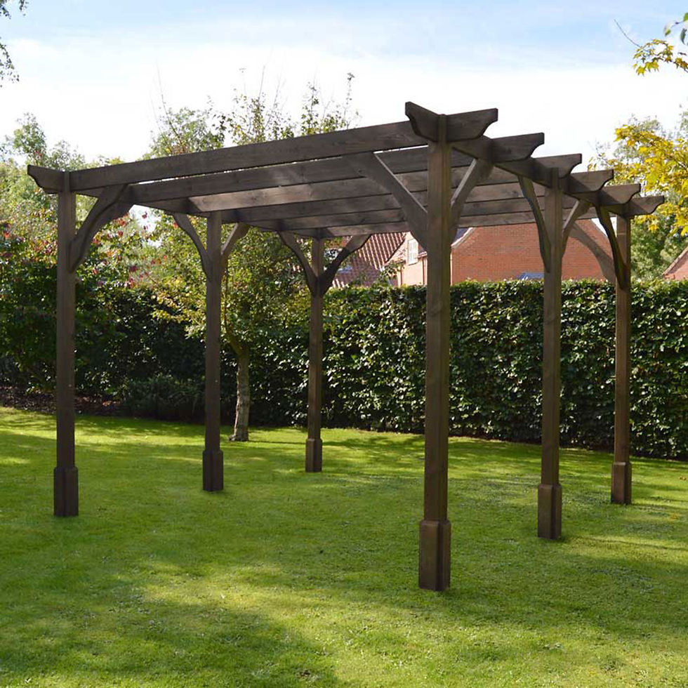 Premium Pergola - 6 Posts in Rustic Brown by Rutland Count